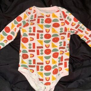 dip Red and Green Geometric Kids Bodysuit